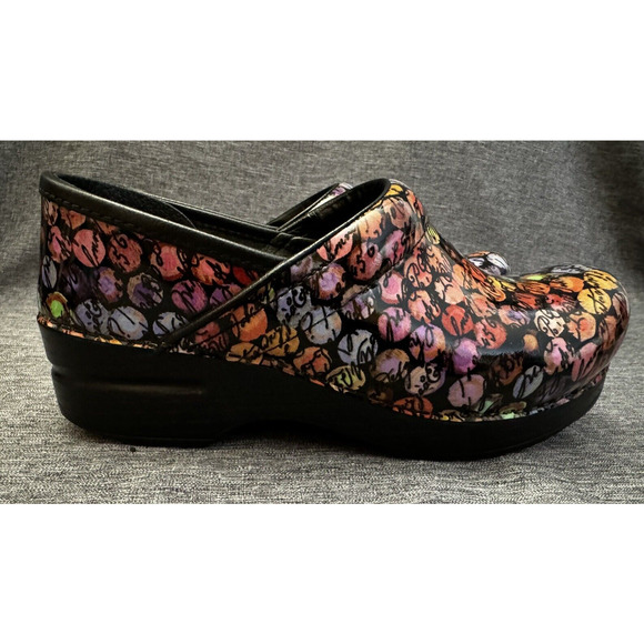 Dansko Professional Clogs Multicolor Viola Dot Cursive Slip On SIZE EU 36/US 5.5 - Picture 3 of 10